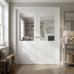 Internal Cottage 1 Panel French Door with Clear Glass, White Primed Finish