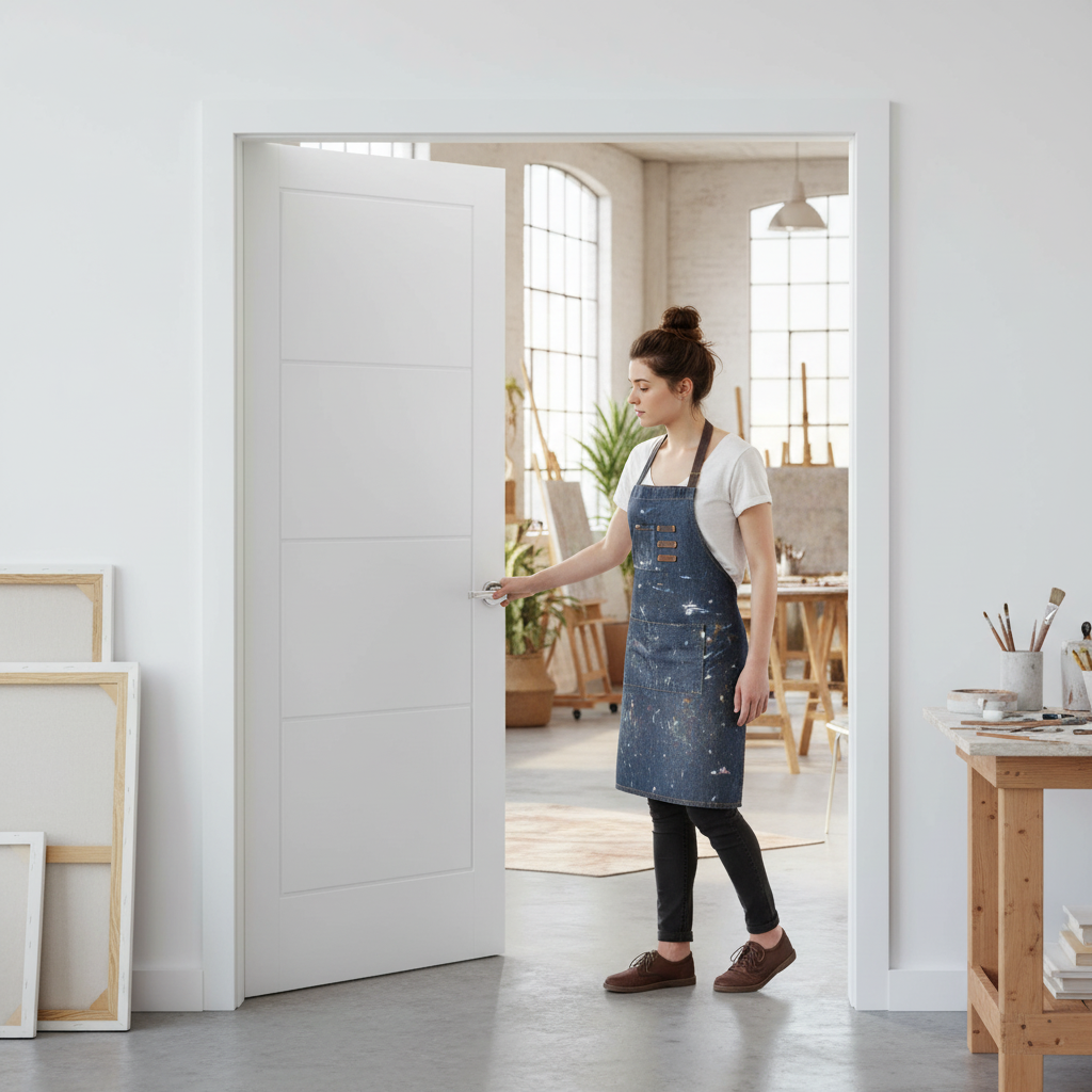 Premium Internal White Moulded Lifestyle Ladder Pair Door Set - Modern Design with 35mm Thickness for Contemporary Elegance
