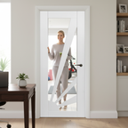 Premium Retro Revival Aurora Glazed Internal Door with Clear Glass Inserts and Solid Core Construction