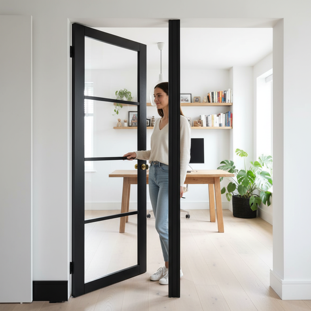 Premium Heavy Duty Pocket Door System with Clear Glazed Door and Galvanised Steel Frame for Seamless Installation