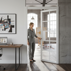 Premium Industrial Style Glazed Pocket Door Set with Galvanised Steel Frame and Adjustable Jambs for Smooth Operation