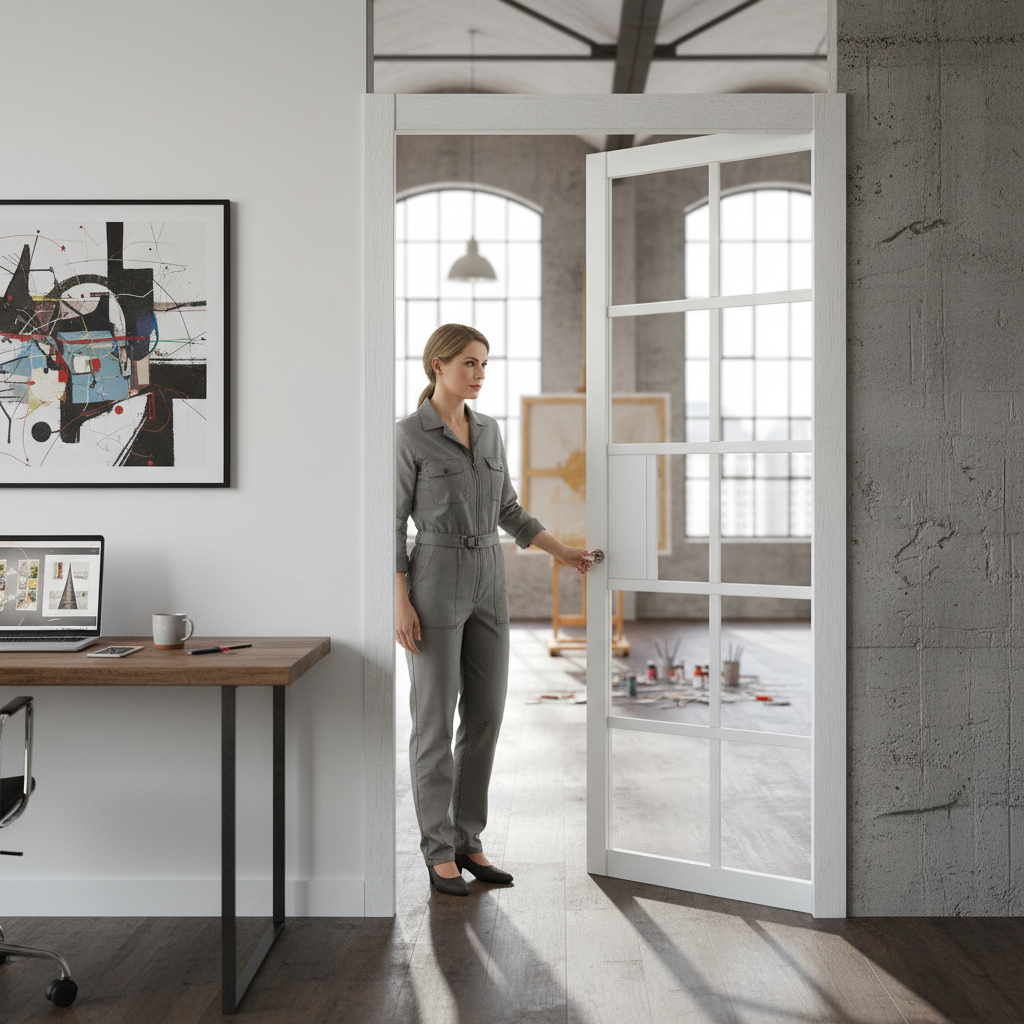 Premium Industrial Style Glazed Pocket Door Set with Galvanised Steel Frame and Adjustable Jambs for Smooth Operation