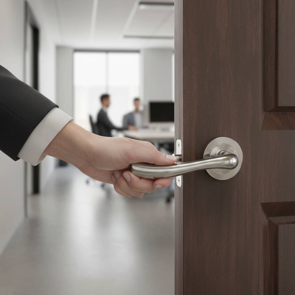 Premium Texas Round Lever Door Handle with Modern Curved Design in Satin Chrome Finish for Contemporary Interiors - Image 2