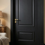 Internal Fire Door, Jet Black, Fully Finished, Mayfair 2 Panel Design - detail view