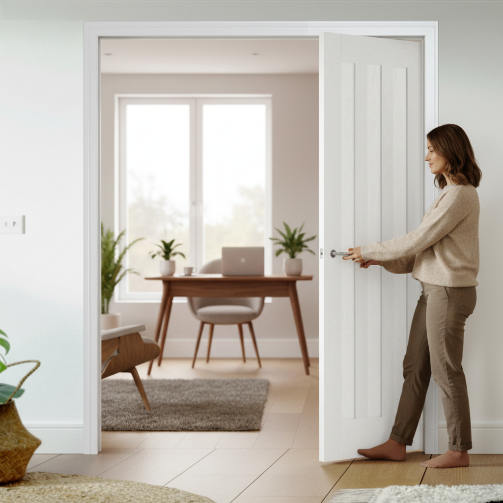 Premium 3 Panel White Double Pocket Door Set with Galvanised Steel Frame and Adjustable Jambs for Modern Interiors