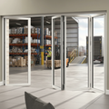 Premium 13.2ft Slimline White Aluminum Bifold Doors with Double Glazing and Thermal Efficiency