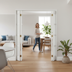 Premium 4 Panel Bi-Folding Set for Room Division with High-Quality Hardware and Polished Chrome Finish