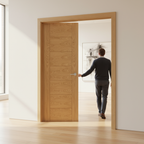 Premium Custom Made Oak French Doors with Contemporary 7 Panel Design for Modern Homes