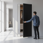 Premium 3 Panel Flush Pocket Door Set - Space-Saving Design with No Bottom Track and Minimalist Finish