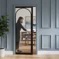 Premium Clear Glazed Arched Pocket Door System with Galvanised Steel Frame and Fully Finished Door for Maximum Light