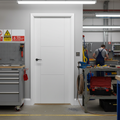 Premium White Primed FD30 Fire Door with 3 Ladder Style Panels and Grooved MDF Construction