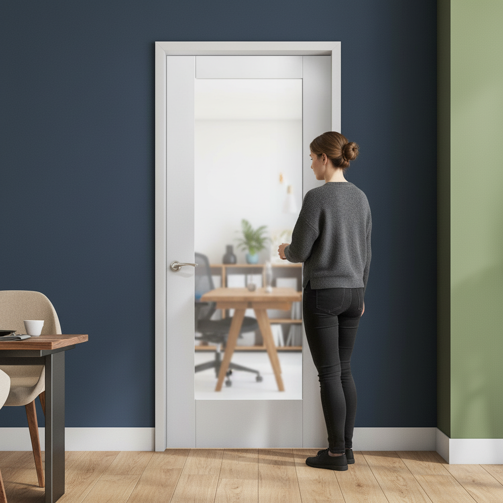 Premium Internal White Door with Obscure Glass Pane - Primed and Ready for Finishing