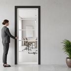 Premium White Clear Glazed Pocket Door Set with Strong Steel Frame and Adjustable Features for Contemporary Homes