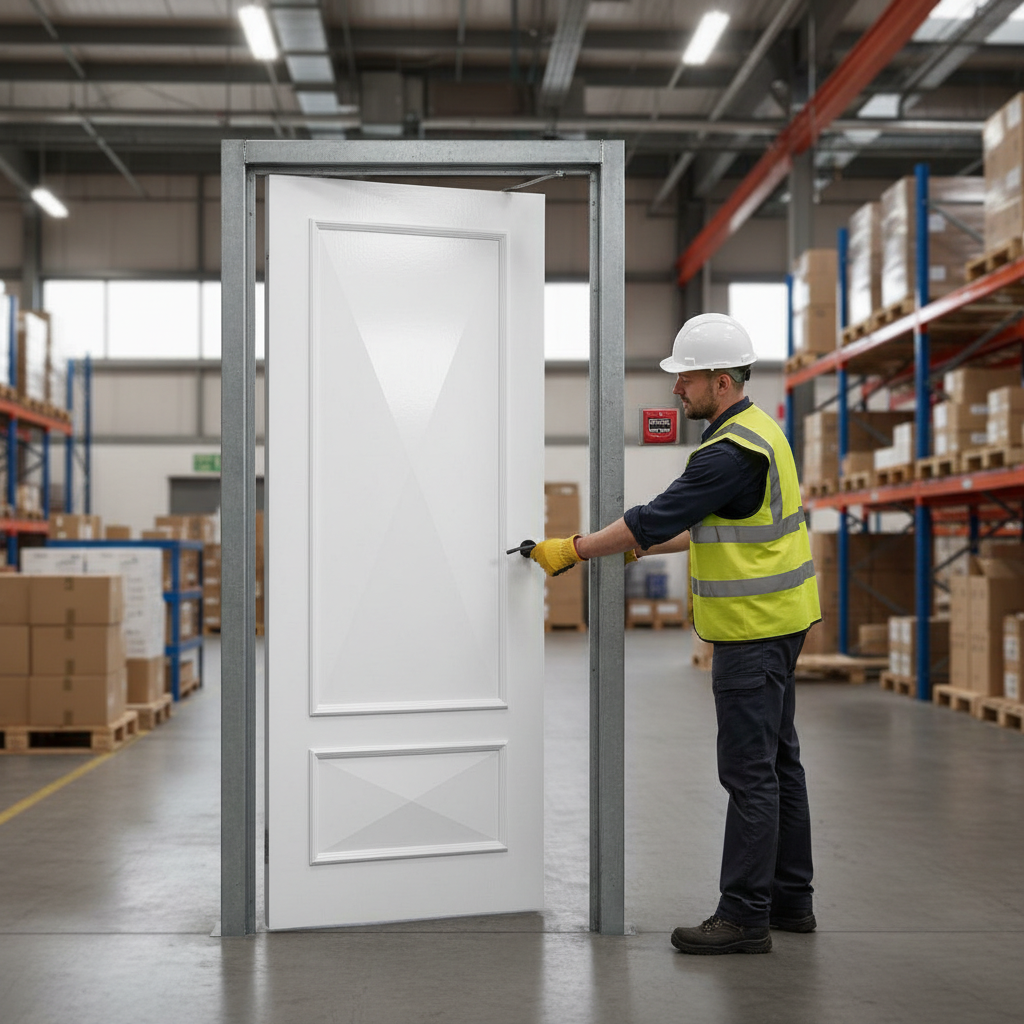 Premium Fire Door with Cricket Bat Moulding Detail, 30-Minute Fire Rated for Enhanced Protection