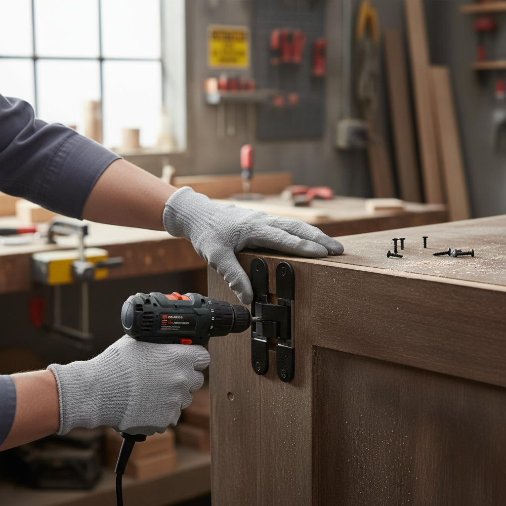 Premium Matt Black Concealed Hinge - Stylish Finish for Doors, Height 115mm, Width 23mm, Thickness 27mm