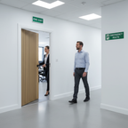 Premium Oak Slatted Fire Door with Chic Minimalistic Design and 10-Year Guarantee