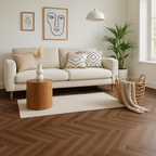 Herringbone Rigid Core LVT Flooring - Dark 5.5mm Lifestyle Finish