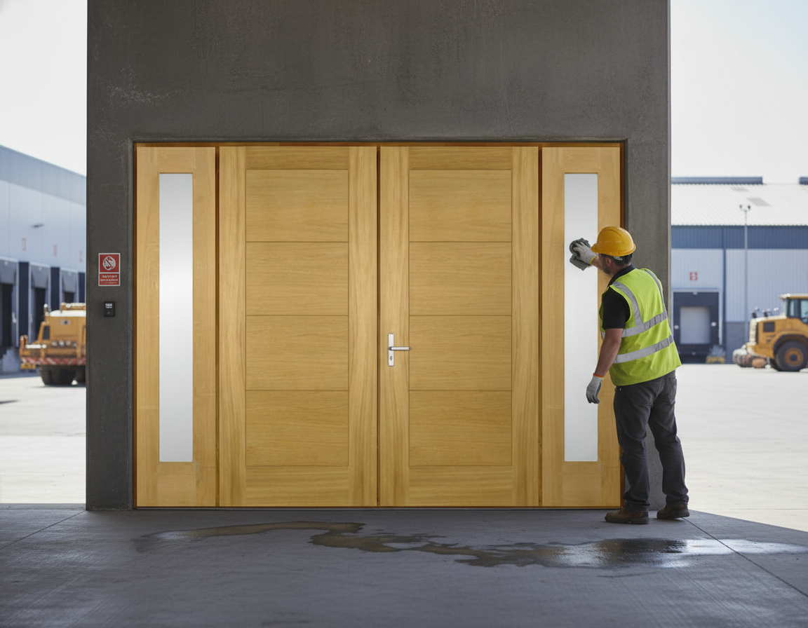 Premium Double Entrance Doors with Obscure Glazing and Matching Sidelights - 44mm Thick Panels