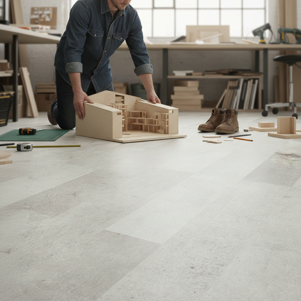 Premium 8mm Thick Stone Effect Laminate Floor Tiles with Bevelled Edges for Easy Installation and Modern Aesthetics