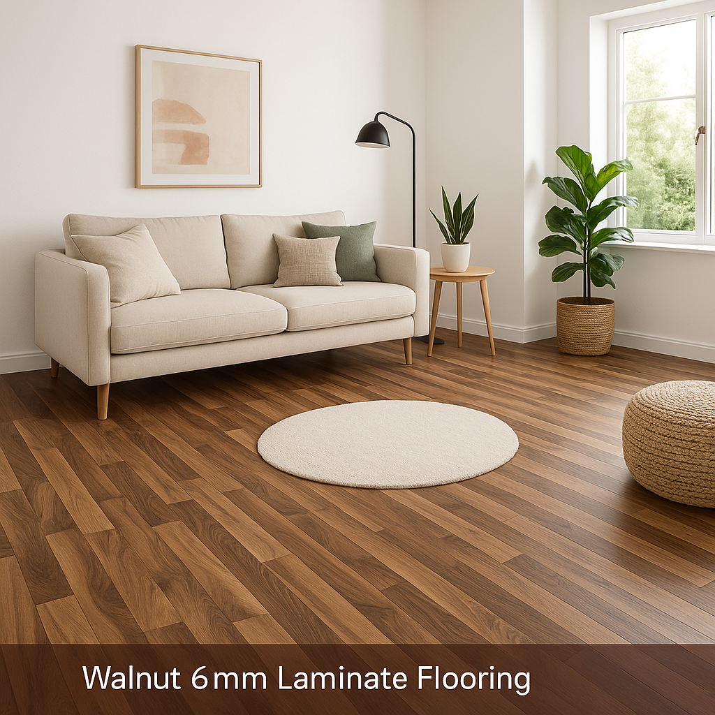 Walnut 6mm Laminate Flooring - Superior Quality, Ticino Finish
