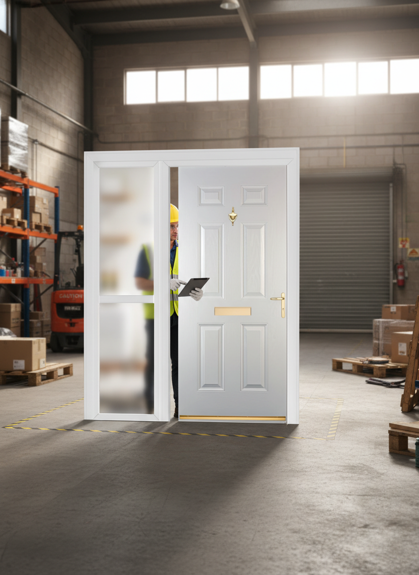 Premium External Fire Doorset with Sidelight - 30 Minute Fire Resistance, Durable GRP Construction, Multiple Color Options