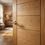 Edison 7 Panel Fully Finished Oak Internal Door - detail view