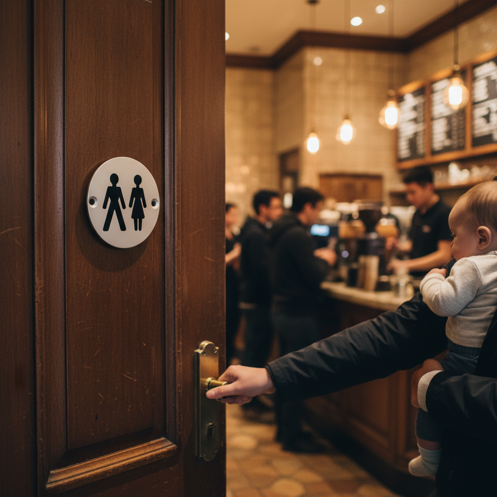 Premium Unisex Symbol in Satin and Bright Stainless Steel Finish with Screws for Commercial Projects