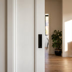 Internal Pocket Door Set, 100mm White Primed Flush Framed, Hollow Core - detail view