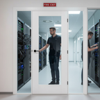 Premium Custom Made 1L White Fire Door Set with Side Panels, FD30 Fire Rated with Clear and Obscure Fire Glass Options