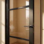 Internal Door Black Fully Finished with 3 Light Clear Glass - detail view