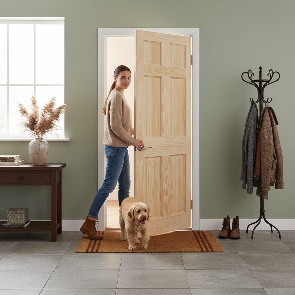 Premium Clear Pine Unfinished 6 Panel Interior Door for Custom Style and Elegance