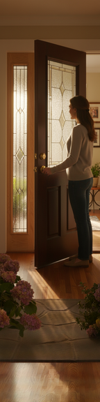 Premium Universal Oak Sidelight - Adjustable Height and Width, Ex-Display Item - High-Quality Professional Grade for Industrial and Commercial Appl...