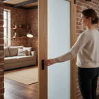 Premium Internal Unfinished Sliding Door with Obscure Glass Pane - Tailored Elegance and Seamless Operation for Modern Interiors