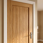 Internal Unfinished Oak Door 1-Panel Pattern Solid Engineered Core - detail view