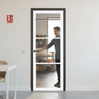 Premium 3L White Tinted Glazed Industrial Style Door with Solid Core and 10-Year Warranty