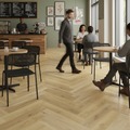 Premium Herringbone 5mm Purecoat Rigid Core Vinyl Flooring with Durable Wear Layer and Angle-Drop Click Installation System