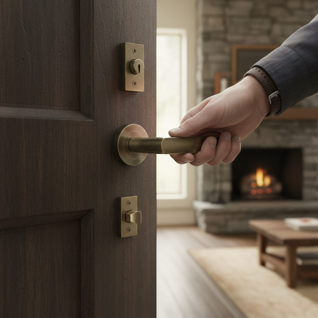 Premium Door Handle Pack with Antique Brass Finish - Elegant Lever Design, 10mm Depth, and 10-Year Guarantee