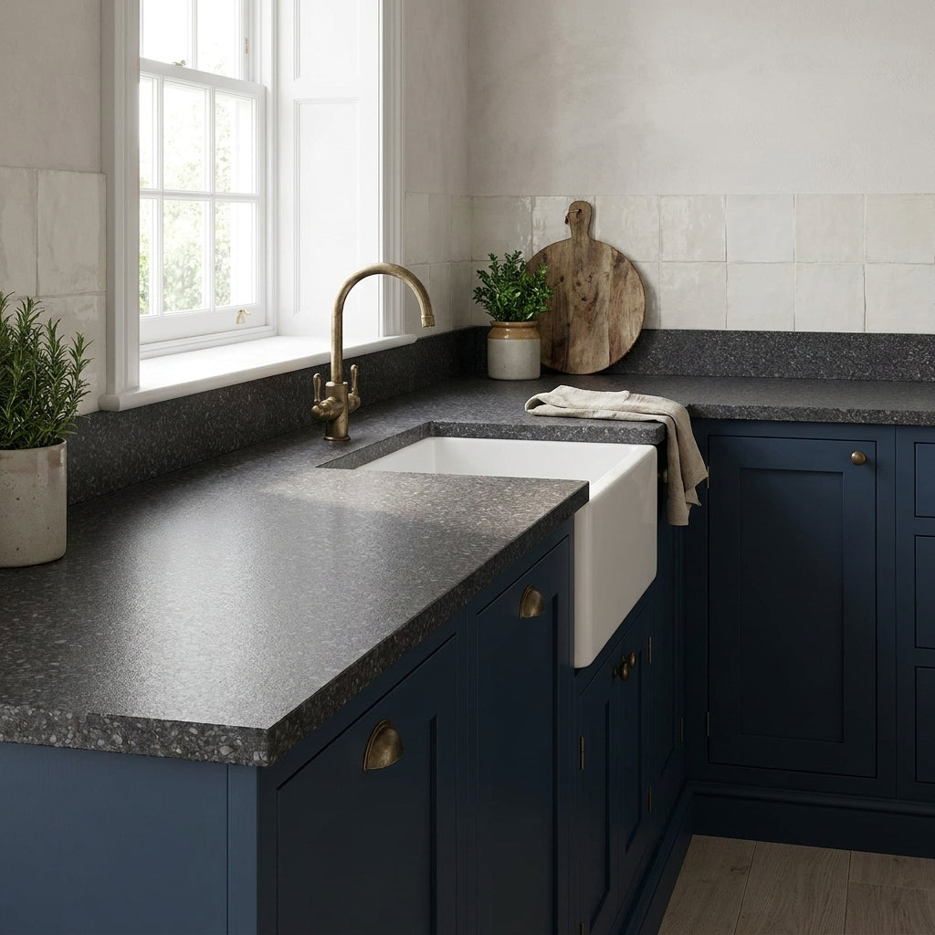 3000mm Black Upstand for Laminate Worktop - Matt Finish