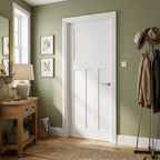 FD30 Rated White Internal Fire Door, Primed Finish, 1930's DX Design, Solid Core