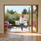 Premium 7FT Slimline Oak External Bifold Door Set with Double Glazing, Pre-Machined for Easy Installation and Enhanced Energy Efficiency