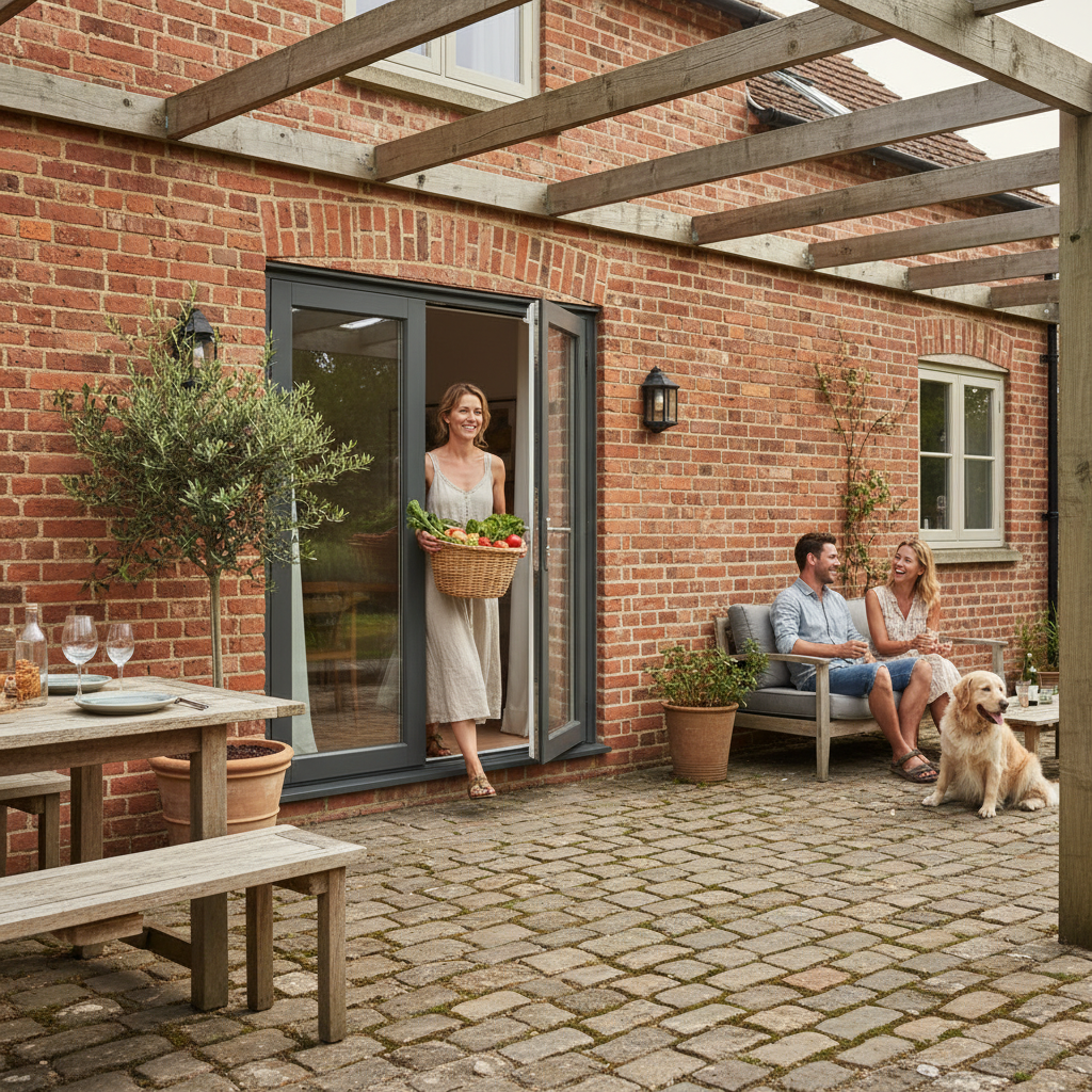 Premium Slimline External French Door Set with Double-Glazed Units and Modern Grey Finish - Ideal for Patios and Extensions