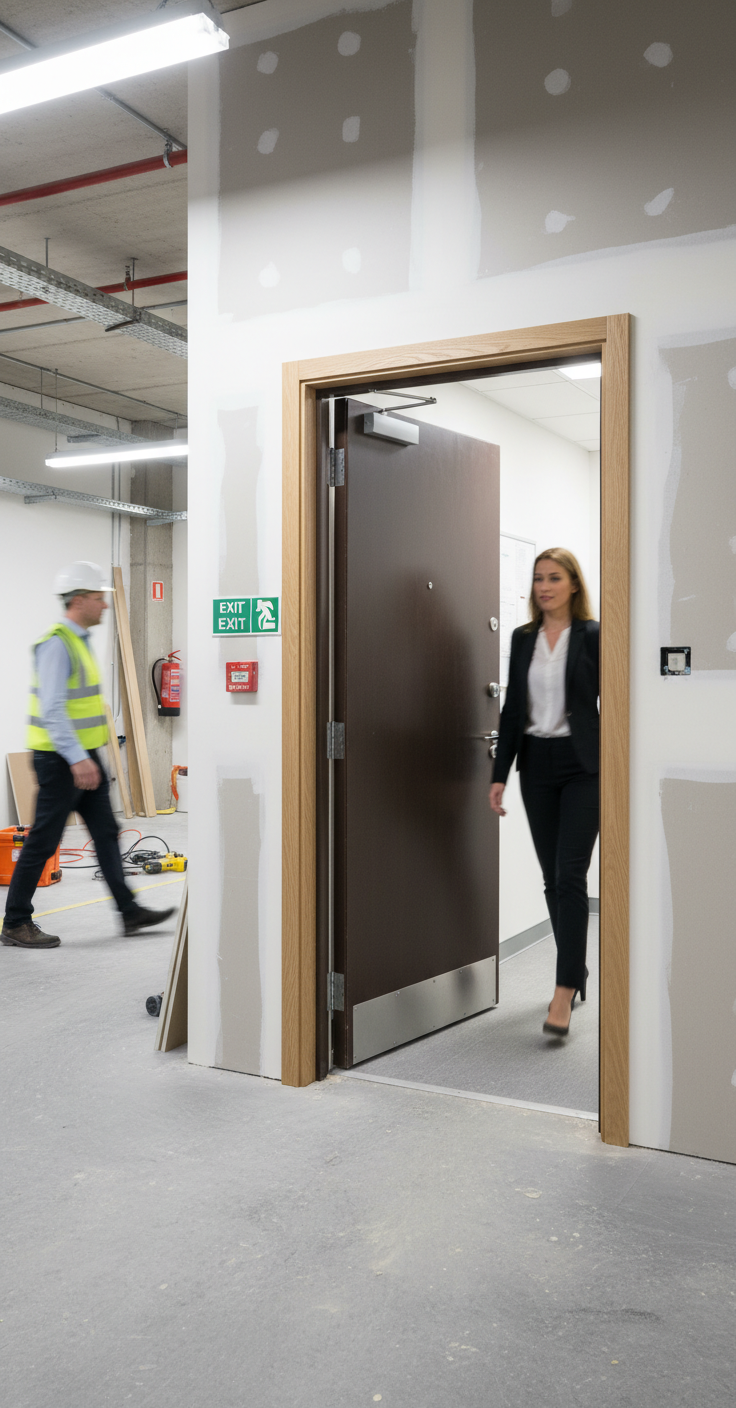 Premium Unfinished Hardwood FD30 Fire Door Casing - 108mm and 133mm Widths, 43mm Thickness with Pre-Grooved Intumescent Slots