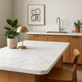 Calacatta Marble Rounded Edge Laminate Worktop 3000mm x 600mm x 38mm