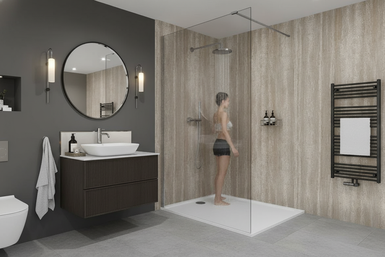 Premium Waterproof Wall Panelling 2420 x 600mm with Marble Effect for Durable Installation