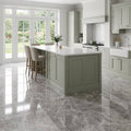 8mm High Gloss Laminate Flooring - Agios Cinzento Finish