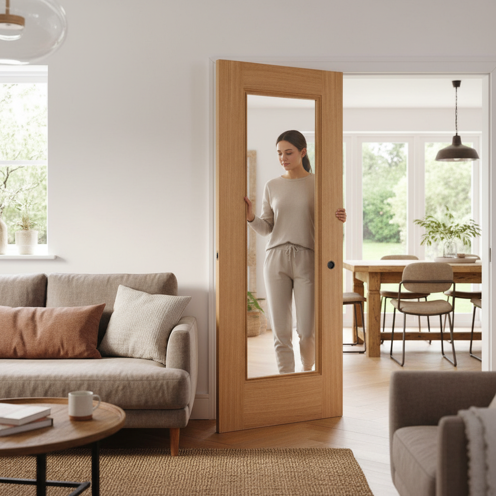 Premium Clear Glazed Pocket Door Set with Galvanised Steel Frame and Adjustable Jambs for Elegant Space Solutions