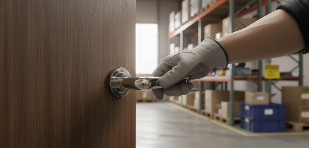 Premium Designer Door Handle with Surf Lever on Round Rose - Crafted from Finest Materials