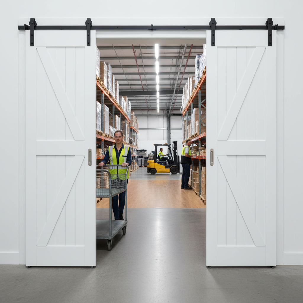Premium Internal White Primed Barn FLB Pair Door Set with Classic Design and 35mm Thickness for Modern Homes - Image 2