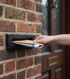 Premium Traditional Letter Plate with Narrow Plate Straight Lever in Antique Black, 254mm x 90mm for Authentic Look