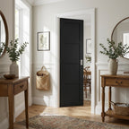 Internal Black Bi-fold Door, Solid 4 Panel, Fully Finished